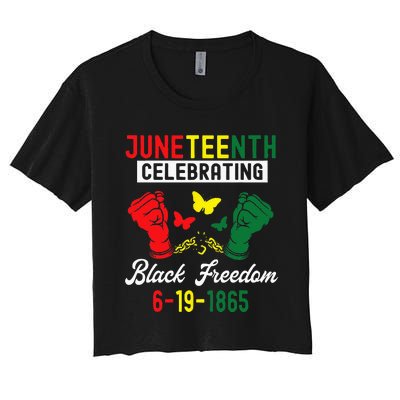 Juneteenth Celebrating Black Freedom 1865 African American Women's Crop Top Tee