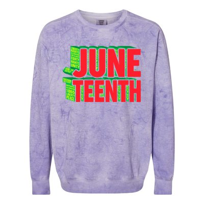 Juneteenth Celebrate Black Slave Freedom Gift Colorblast Crewneck Sweatshirt