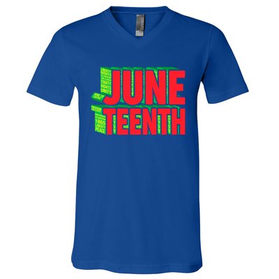 Juneteenth Celebrate Black Slave Freedom Gift V-Neck T-Shirt