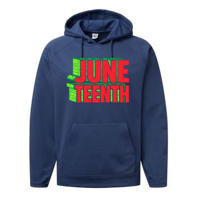 Juneteenth Celebrate Black Slave Freedom Gift Performance Fleece Hoodie