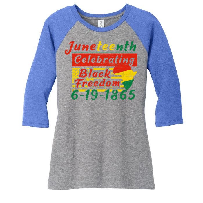 Junenth Celebrating Black Freedom 6191865 Junenth Gift Women's Tri-Blend 3/4-Sleeve Raglan Shirt