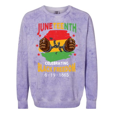 Junenth Celebrate Black Freedom Day Funny Gift Colorblast Crewneck Sweatshirt