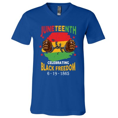 Junenth Celebrate Black Freedom Day Funny Gift V-Neck T-Shirt