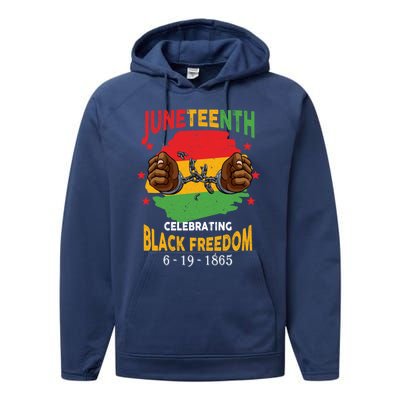 Junenth Celebrate Black Freedom Day Funny Gift Performance Fleece Hoodie