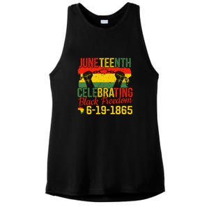 Juneteenth Celebrating Back Freedom 6.19.1865 Gift African Pride Ladies PosiCharge Tri-Blend Wicking Tank