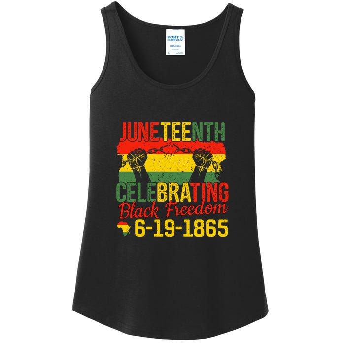 Juneteenth Celebrating Back Freedom 6.19.1865 Gift African Pride Ladies Essential Tank