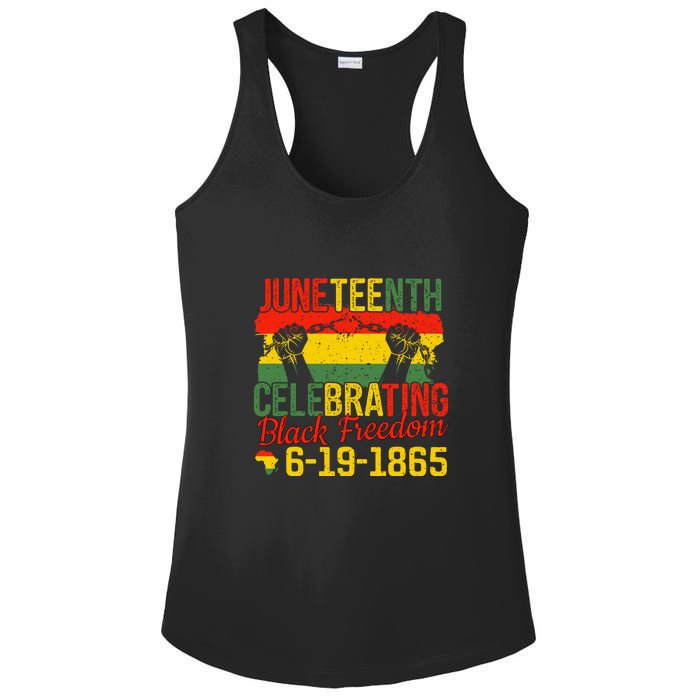 Juneteenth Celebrating Back Freedom 6.19.1865 Gift African Pride Ladies PosiCharge Competitor Racerback Tank