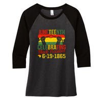 Juneteenth Celebrating Back Freedom 6.19.1865 Gift African Pride Women's Tri-Blend 3/4-Sleeve Raglan Shirt