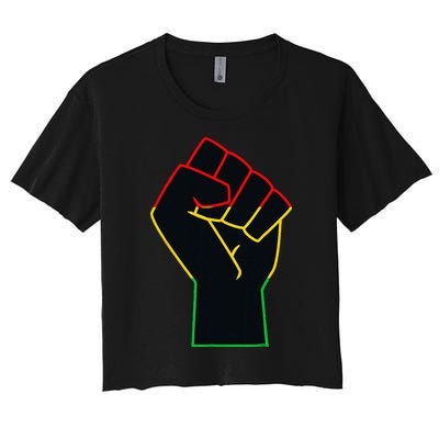 Juneteenth Celebrates Black African American Freedom Fist Women's Crop Top Tee