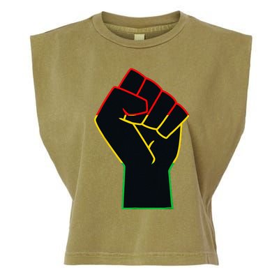 Juneteenth Celebrates Black African American Freedom Fist Garment-Dyed Women's Muscle Tee