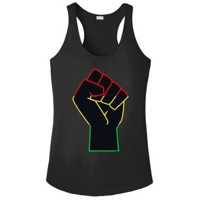 Juneteenth Celebrates Black African American Freedom Fist Ladies PosiCharge Competitor Racerback Tank