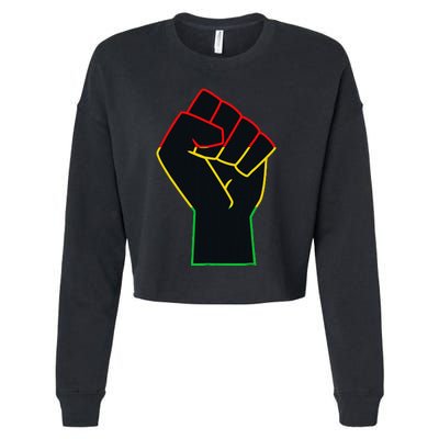 Juneteenth Celebrates Black African American Freedom Fist Cropped Pullover Crew