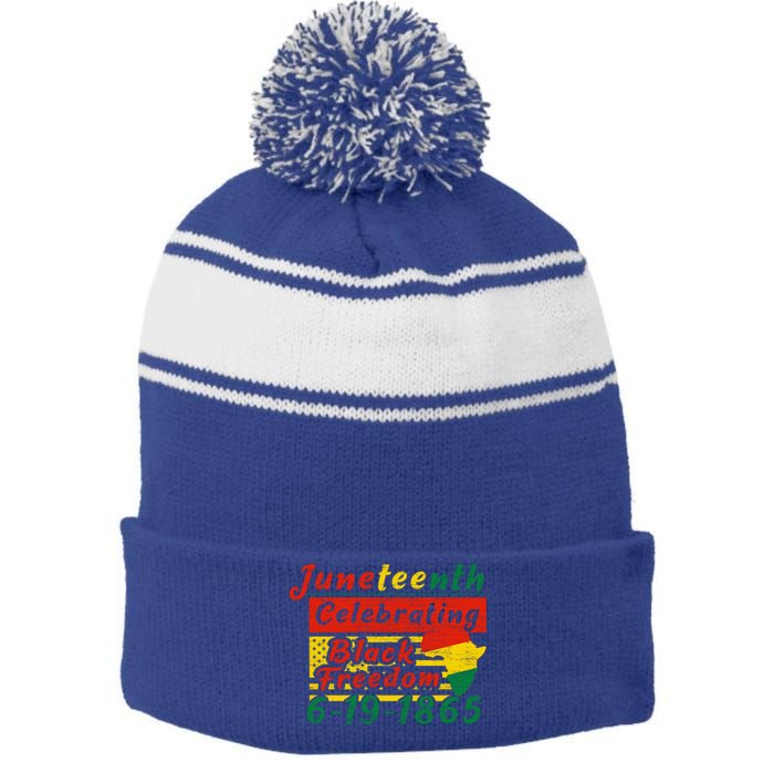 Junenth Celebrating Black Freedom 6191865 Junenth Gift Stripe Pom Pom Beanie