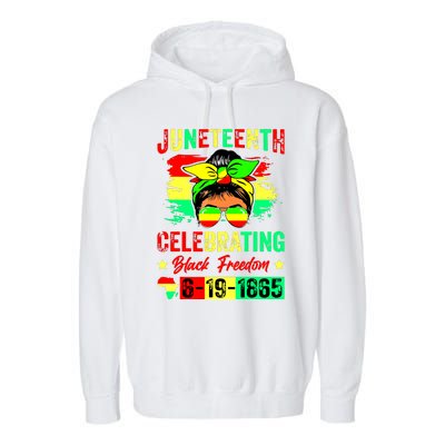 Juneteenth Celebrating Black Freedom 1865 African American Garment-Dyed Fleece Hoodie