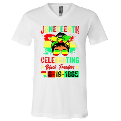 Juneteenth Celebrating Black Freedom 1865 African American V-Neck T-Shirt