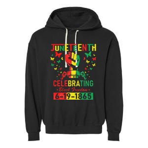 Juneteenth Celebrating Black Freedom 1865 African American Garment-Dyed Fleece Hoodie