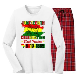 Juneteenth Celebrating Black Freedom 1865 African American Women's Long Sleeve Flannel Pajama Set 