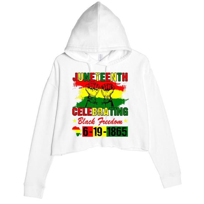 Juneteenth Celebrating Black Freedom 1865 African American Crop Fleece Hoodie