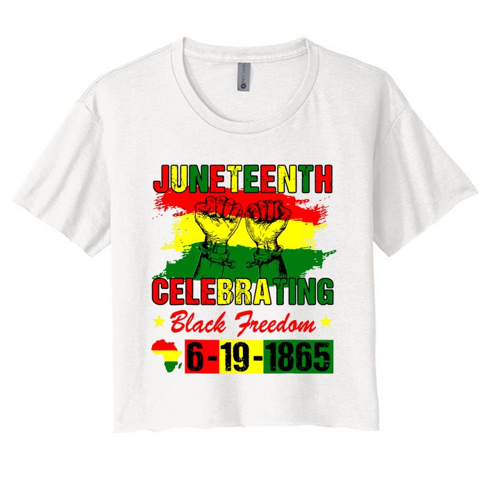 Juneteenth Celebrating Black Freedom 1865 African American Women's Crop Top Tee