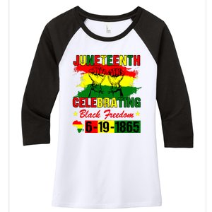 Juneteenth Celebrating Black Freedom 1865 African American Women's Tri-Blend 3/4-Sleeve Raglan Shirt