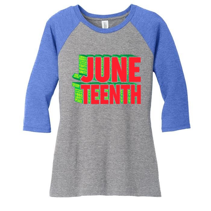 Juneteenth Celebrate Black Slave Freedom Great Gift Women's Tri-Blend 3/4-Sleeve Raglan Shirt