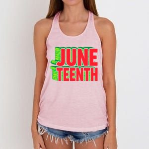 Juneteenth Celebrate Black Slave Freedom Great Gift Women's Knotted Racerback Tank