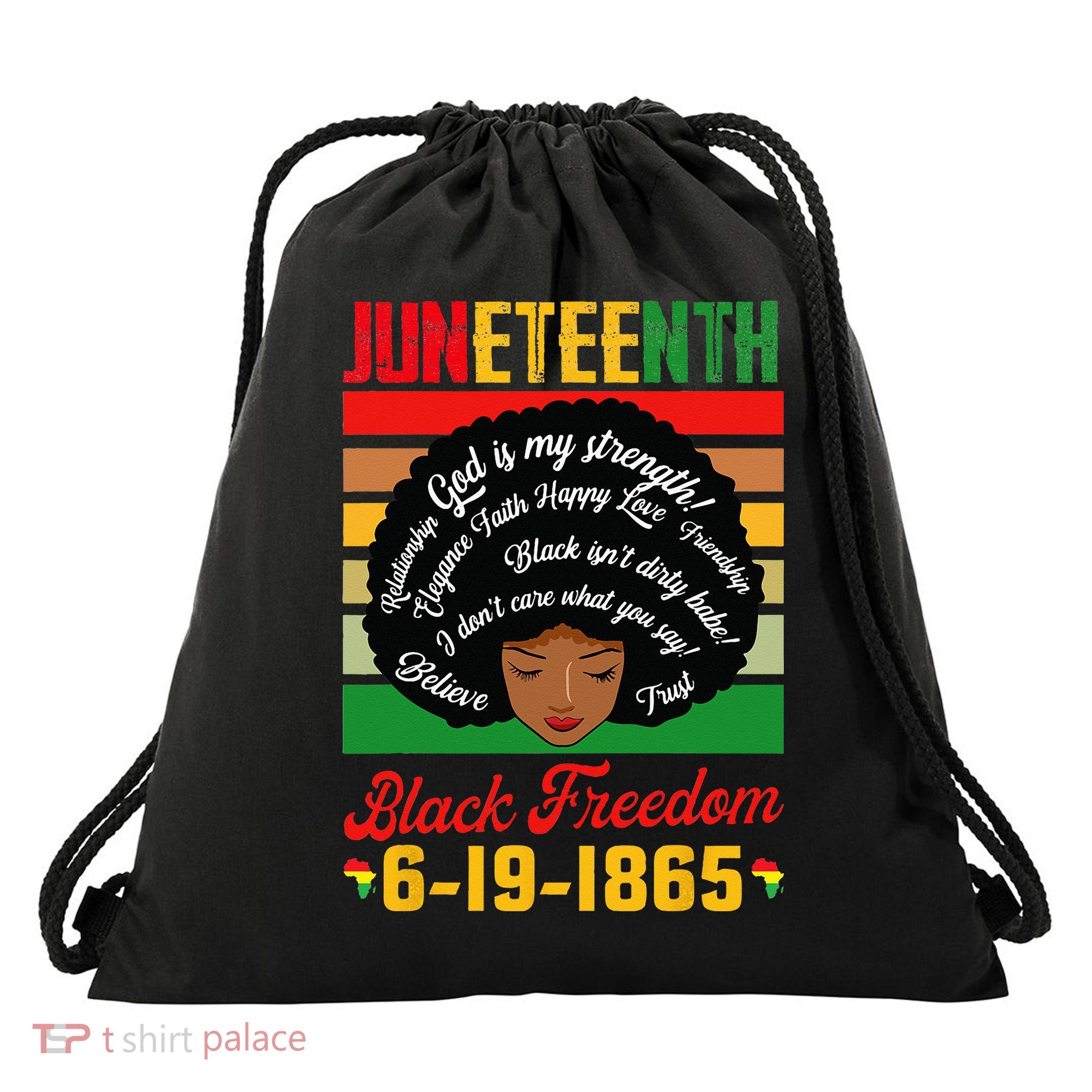 Juneteenth Celebrations Black Freedom Juneteenth 1965 Drawstring Bag