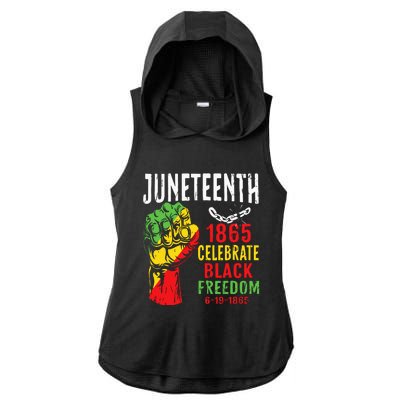 Juneteenth Celebrate Black Freedom Juneteenth African Ladies PosiCharge Tri-Blend Wicking Draft Hoodie Tank