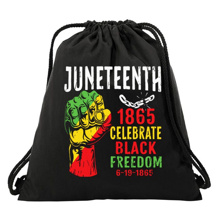 Juneteenth Celebrate Black Freedom Juneteenth African Drawstring Bag