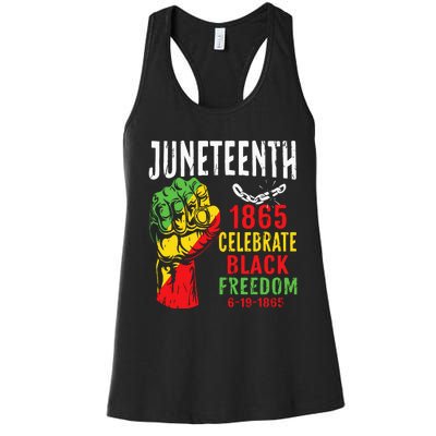 Juneteenth Celebrate Black Freedom Juneteenth African Women's Racerback Tank