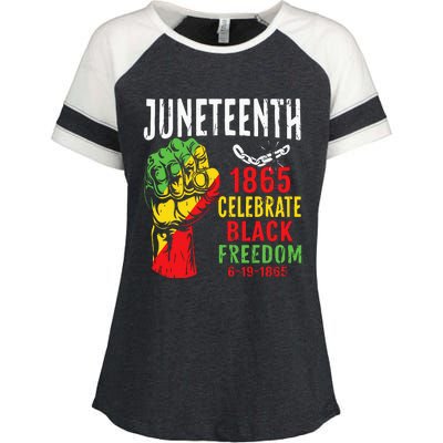 Juneteenth Celebrate Black Freedom Juneteenth African Enza Ladies Jersey Colorblock Tee