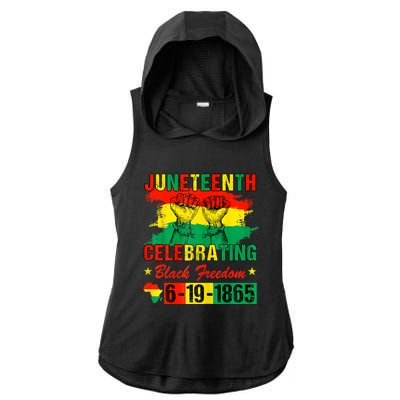 Juneteenth Celebrating Black Freedom 1865 African American Ladies PosiCharge Tri-Blend Wicking Draft Hoodie Tank