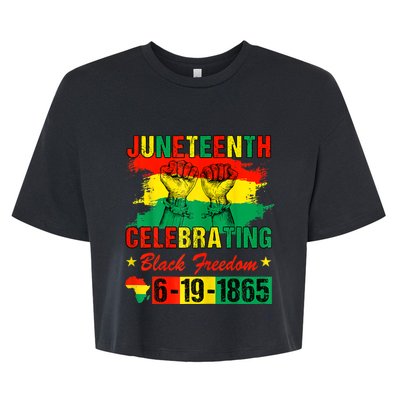 Juneteenth Celebrating Black Freedom 1865 African American Bella+Canvas Jersey Crop Tee