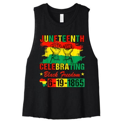 Juneteenth Celebrating Black Freedom 1865 African American Women's Racerback Cropped Tank