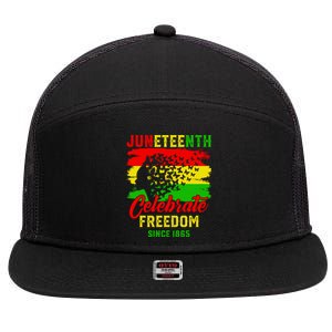 Juneteenth Celebrate Black History Black Power Black Gift 7 Panel Mesh Trucker Snapback Hat