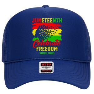 Juneteenth Celebrate Black History Black Power Black Gift High Crown Mesh Back Trucker Hat