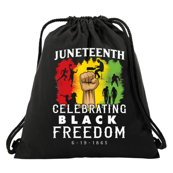 Juneteenth Celebrate Black Freedom 1865 June 19th Men Women Drawstring Bag