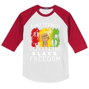 Juneteenth Celebrate Black Freedom 1865 June 19th Men Women Kids Colorblock Raglan Jersey