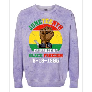 Juneteenth Celebrating Black Freedom 1865 African American Colorblast Crewneck Sweatshirt