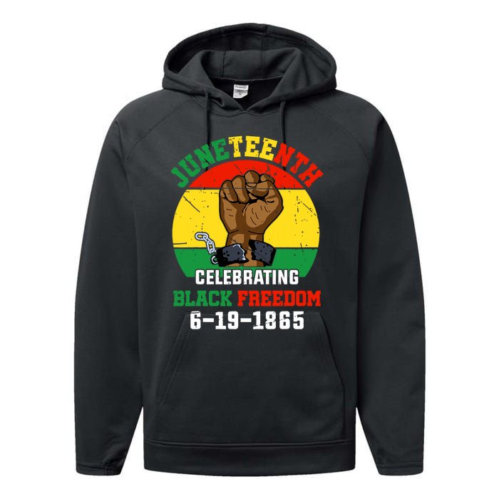 Juneteenth Celebrating Black Freedom 1865 African American Performance Fleece Hoodie