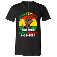 Juneteenth Celebrating Black Freedom 1865 African American V-Neck T-Shirt