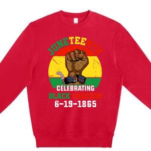 Juneteenth Celebrating Black Freedom 1865 African American Premium Crewneck Sweatshirt