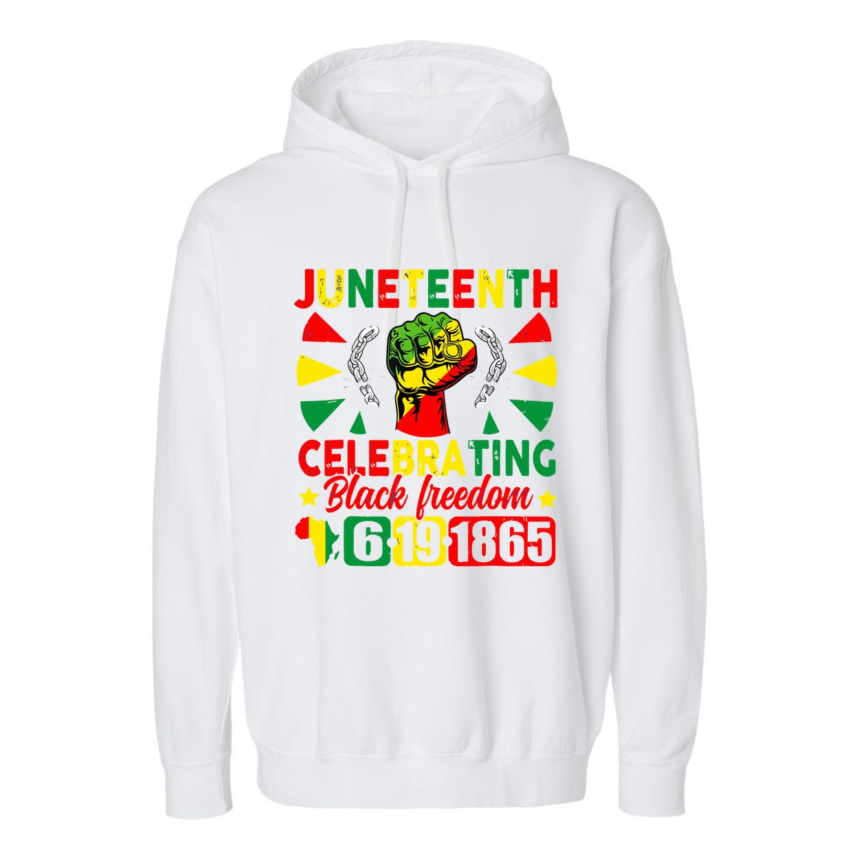 Juneteenth Celebrating Black Freedom 1865 Garment-Dyed Fleece Hoodie