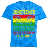 Juneteenth Celebrating Black Freedom 1865 Black History Meaningful Gift Kids Tie-Dye T-Shirt