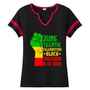 Juneteenth Celebrate Black History 1865 June 19th Gift Ladies Halftime Notch Neck Tee