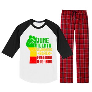 Juneteenth Celebrate Black History 1865 June 19th Gift Raglan Sleeve Pajama Set