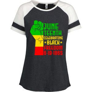 Juneteenth Celebrate Black History 1865 June 19th Gift Enza Ladies Jersey Colorblock Tee