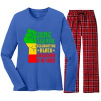 Juneteenth Celebrate Black History 1865 June 19th Gift Women's Long Sleeve Flannel Pajama Set 