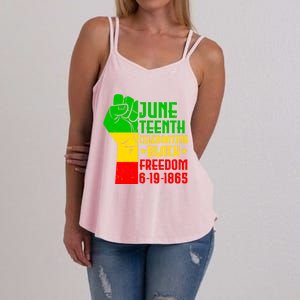 Juneteenth Celebrate Black History 1865 June 19th Gift Women's Strappy Tank