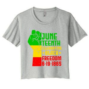 Juneteenth Celebrate Black History 1865 June 19th Gift Women's Crop Top Tee